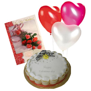 Cake W/ card & balloon