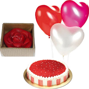 (46) Cake W/ balloons & candle