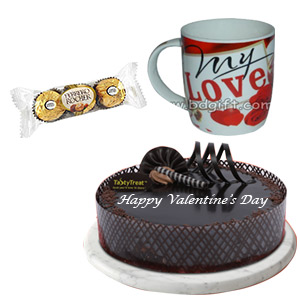 (0001) Cake W/ Mug & Chocolate