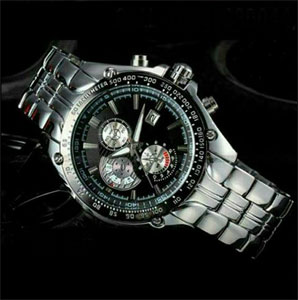 Silver & black combination watch