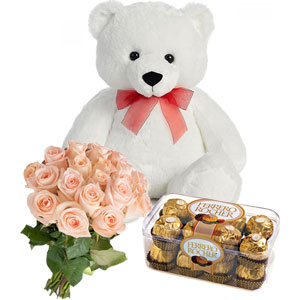 (22) Bear w/ rose+chocolate 