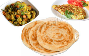Porota with egg fry and vegetable-3 person