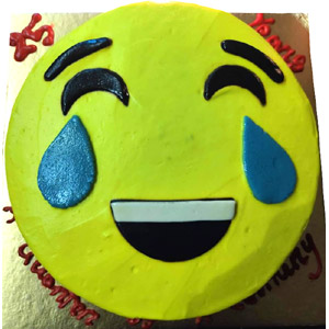 1 Pound Round Shape Emoji Cake
