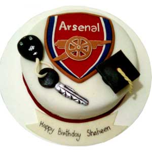 (34) 2 Pounds Arsenal Fondant Cake