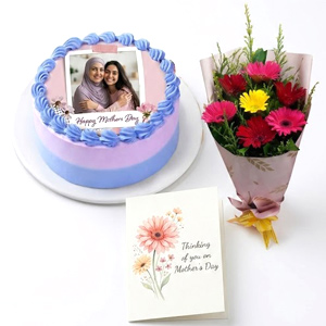 (05) Photo Cake Combo with Gerbera and Card