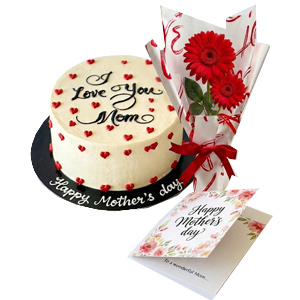 (09) Mother’s Day Cake, Flower & Card Combo